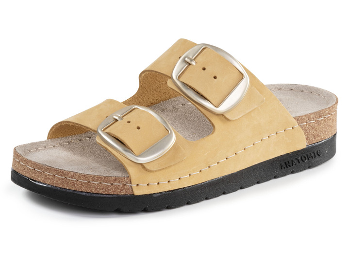 Komfortschuhe - ELENA EDEN Pantolette aus Nubukleder, in Größe 036 bis 041, in Farbe GELB Ansicht 1