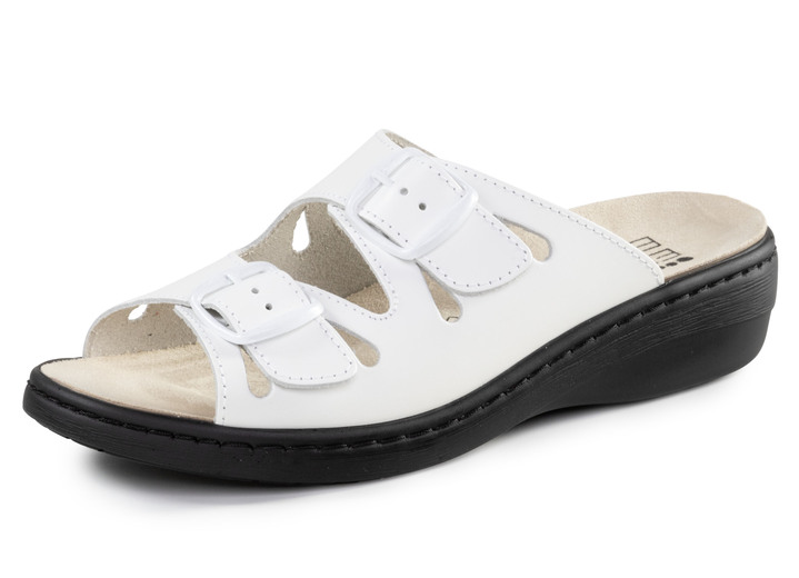 Komfortschuhe - ELENA EDEN Pantolette aus Nappaleder, in Größe 036 bis 043, in Farbe WEISS Ansicht 1