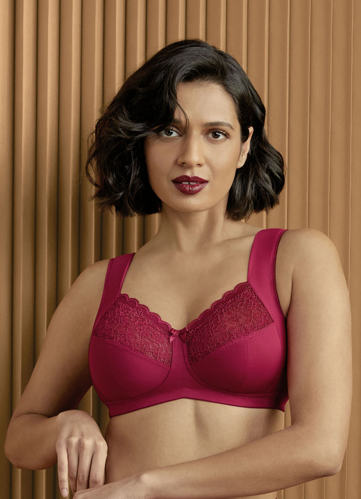 Soft-BH - Anita BH mit Elastikspitze, in Größe 075 bis 115, in Cup G, in Farbe KIRSCHROT Ansicht 1