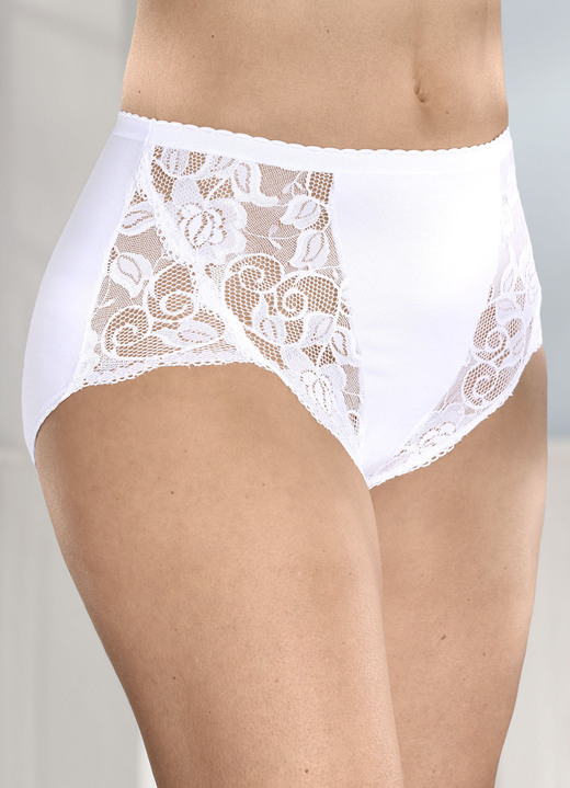 Slips - Viererpack Slips mit Elastikspitze, in Größe 038 bis 052, in Farbe WEISS Ansicht 1