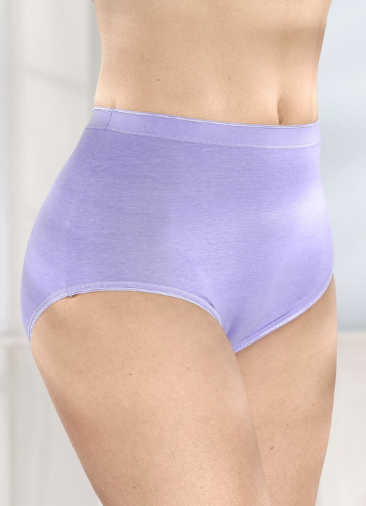 Slips - Fünferpack Slips mit elastischen Abschlüssen, in Größe 040 bis 058, in Farbe 3X FLIEDER, 2X WEISS Ansicht 1