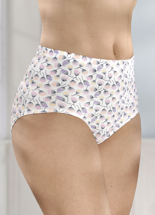 Slips - Viererpack Slips mit Gummizug im Bund, in Größe 038 bis 054, in Farbe ECRU-BUNT Ansicht 1