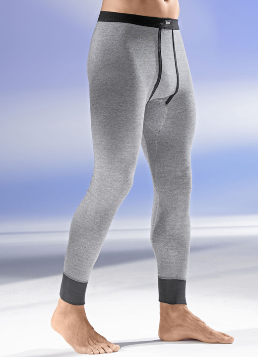 Unterwäsche - Zweierpack Unterhosen, lang, mit Softbund, in Größe 005 bis 014, in Farbe 2X SCHWARZ-WEISS