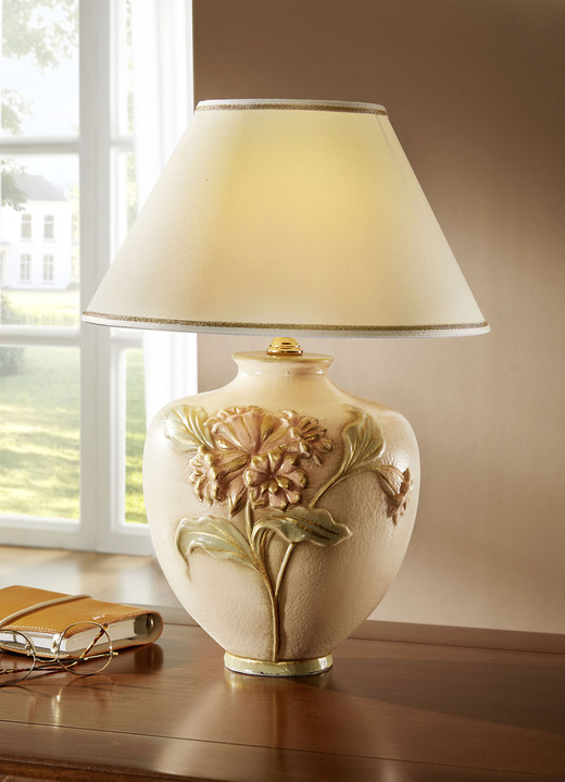 Lampen & Leuchten - Tischleuchte aus italienischer Keramik, in Farbe BEIGE-BUNT Ansicht 1