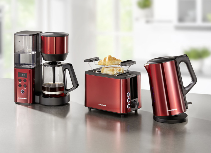 Küchengeräte-Serien - Grundig Frühstücksserie aus hochwertigem Edelstahl, in Farbe ROT, in Ausführung Toaster Ansicht 1