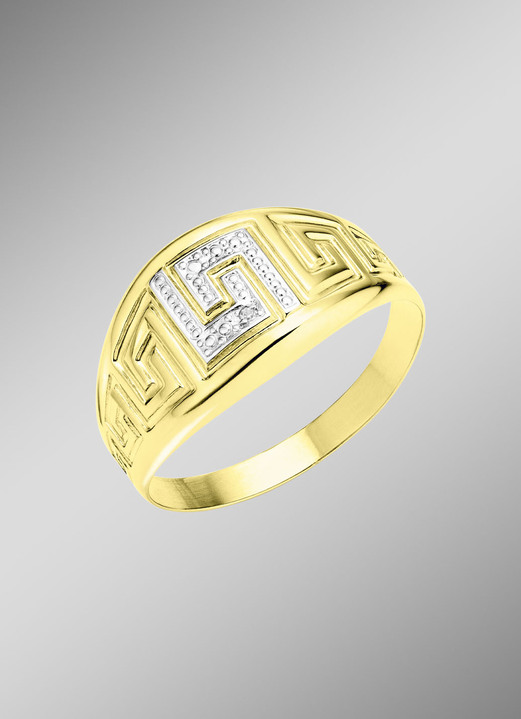 mit Diamanten - Schicker Damenring in Bicolor, in Größe 160 bis 220, in Farbe  Ansicht 1