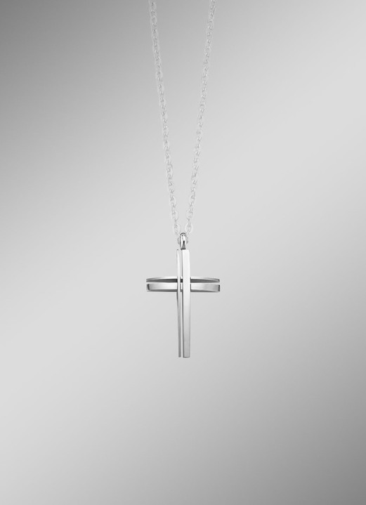 Accessoires - Durchbrochener Kreuz-Anhänger aus Edelstahl, in Farbe  Ansicht 1
