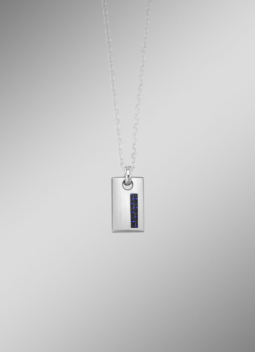 Accessoires - Edelstahl-Anhänger mit Kohlefaser, in Farbe  Ansicht 1