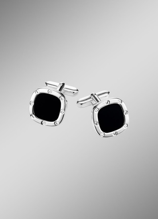 Manschettenknöpfe aus Silber mit Onyx
