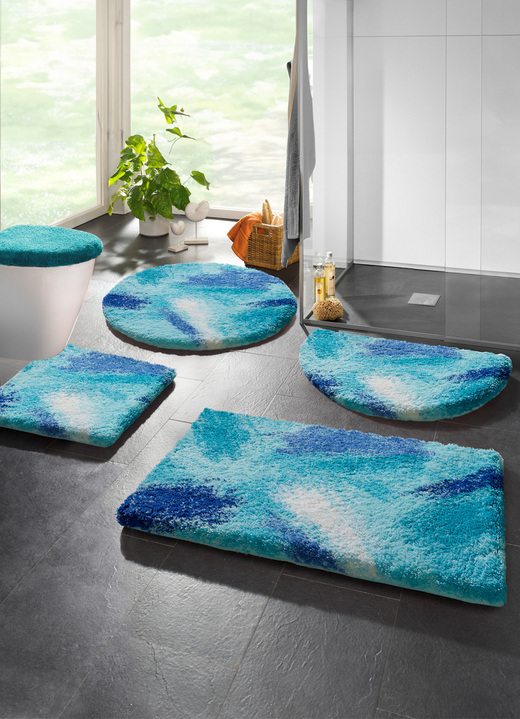 Badgarnituren - Badgarnitur in Supersoft-Qualität von Grund, in Größe 100 (Vorleger halbrund, 50/ 80 cm) bis 112 (WC-Deckelbezug, 47/ 50 cm), in Farbe BLAU Ansicht 1