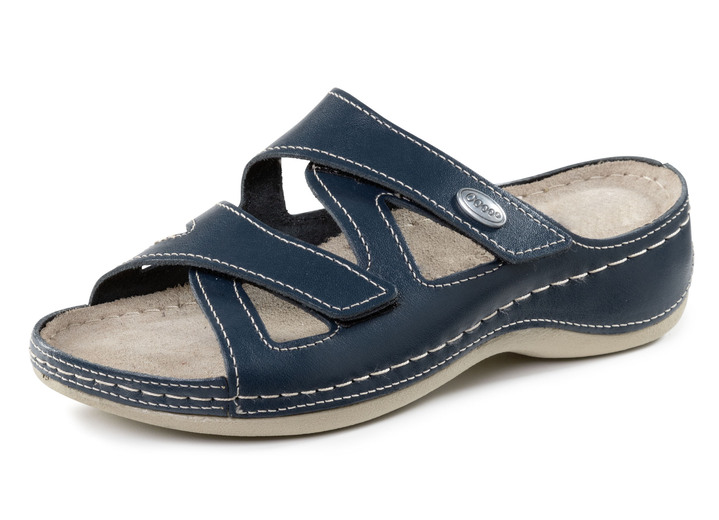 Komfortschuhe - ELENA EDEN Pantolette aus Nappaleder, in Größe 036 bis 042, in Farbe MARINE Ansicht 1