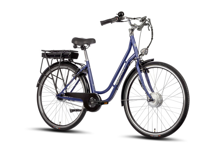 Elektromobilität - Zeitlos, elegantes City-E-Bike mit komfortabler Ausstattung  , in Farbe BLAU Ansicht 1