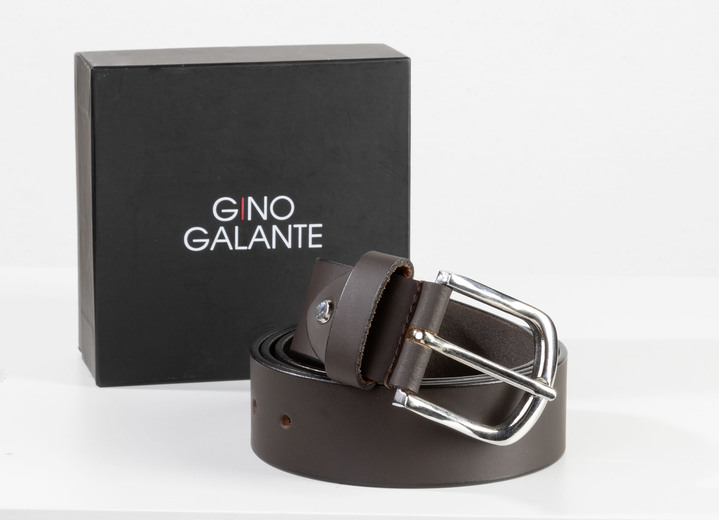 Accessoires    - GINO GALANTE, modischer Herren-Gürtel inkl. Box, 3,5 cm breit, in Größe 095 bis 135, in Farbe BRAUN Ansicht 1