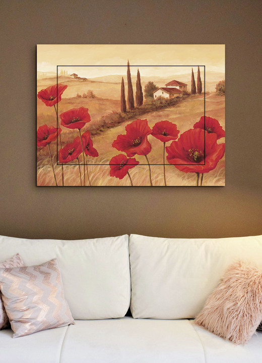 - Bild mit dem Titel Mohnblumen in der Toskana, in Farbe ROT-ORANGE Ansicht 1
