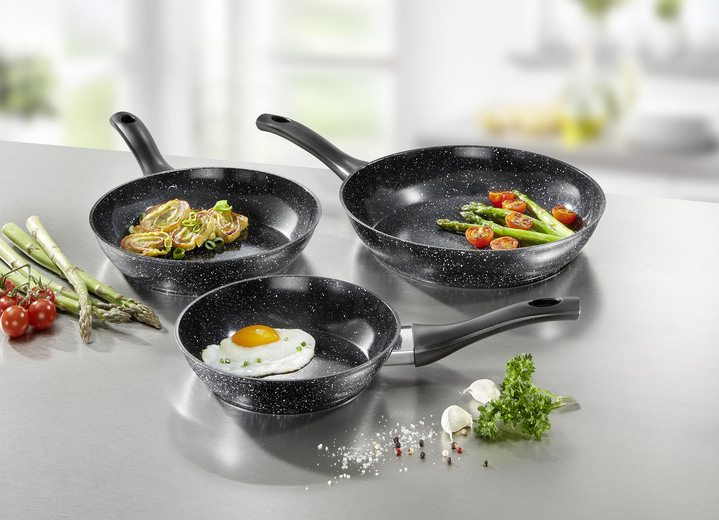 Töpfe, Pfannen & Bräter - Pfannen-Set mit hochwertiger Antihaft- Keramikbeschichtung, in Farbe SCHWARZ