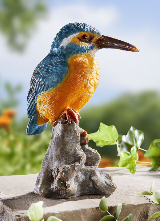 Gartendekoration - Wetterfester Eisvogel von Hand bemalt, in Farbe BUNT