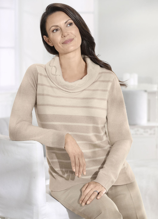 Pullover - Pullover in sehr weicher Qualität mit Kaschmir, in Größe 036 bis 052, in Farbe BEIGE-NATUR