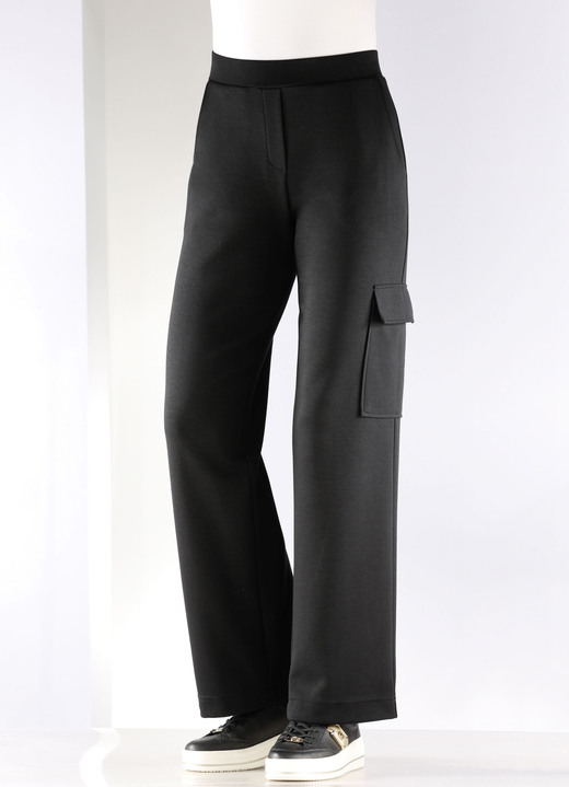 Hosen - Hose mit Pattentasche in Cargo-Optik, in Größe 018 bis 052, in Farbe SCHWARZ Ansicht 1
