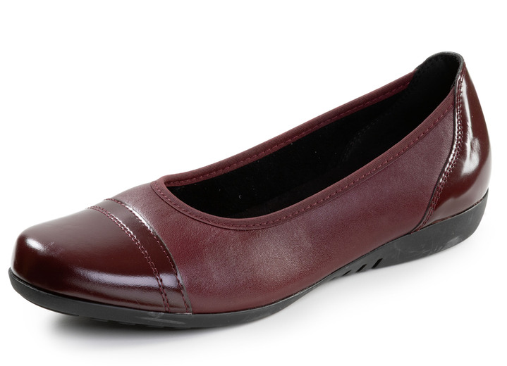Komfortschuhe - ELENA EDEN, klassische Damen-Ballerinas, Weite G, mit herausnehmbarem Fußbett, in Größe 036 bis 042, in Farbe BURGUND Ansicht 1
