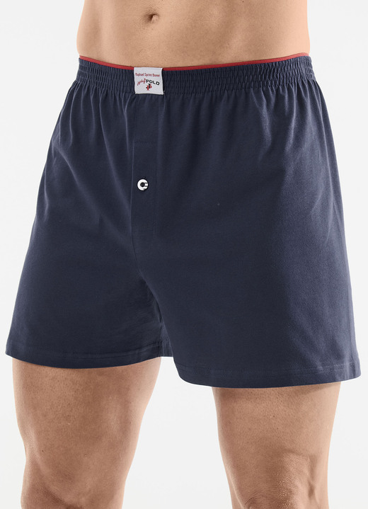 Unterwäsche - Dreierpack Boxershorts aus Bio-Baumwolle, in Größe 005 bis 016, in Farbe 3X MARINE Ansicht 1