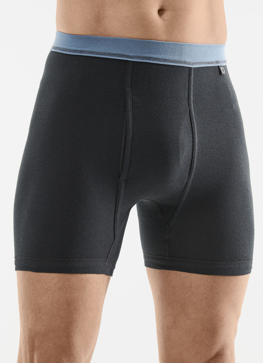 Unterwäsche - Pfeilring Dreierpack Unterhosen aus Feinripp, in Größe 005 bis 014, in Farbe 3X ANTHRAZIT-JEANSBLAU