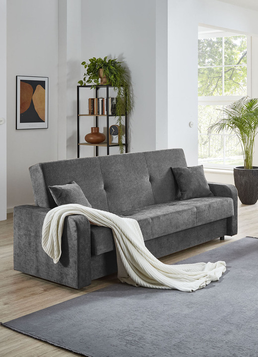 Schlafsofas - Schlafsofa mit Bettkasten, in Farbe ANTHRAZIT Ansicht 1