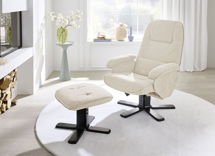 TV- & Relaxsessel - Relax-Sessel mit Hocker, in Farbe CREME Ansicht 1