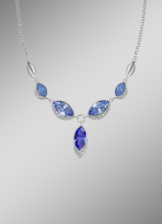Damen-Modeschmuck - Maritime Faszination – Halskette mit blauen Swarovski-Kristalle, in Farbe  Ansicht 1