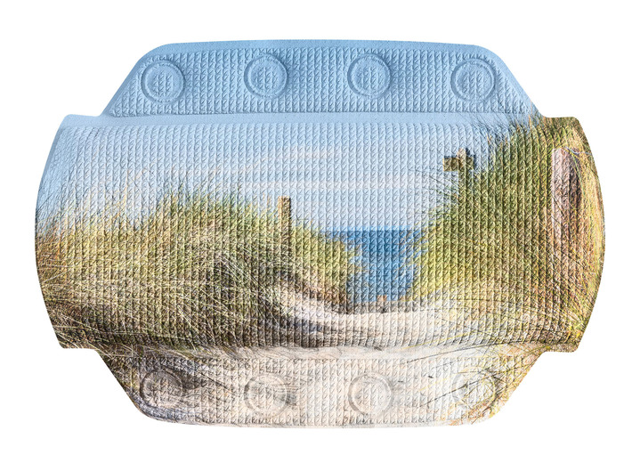 Badgarnituren - Sicherheits-Einlagen mit Strand-Dessin, in Größe 300 (Duscheinlage, 55x55 cm) bis 302 (Nackenpolster, 32x22 cm), in Farbe BUNT Ansicht 1