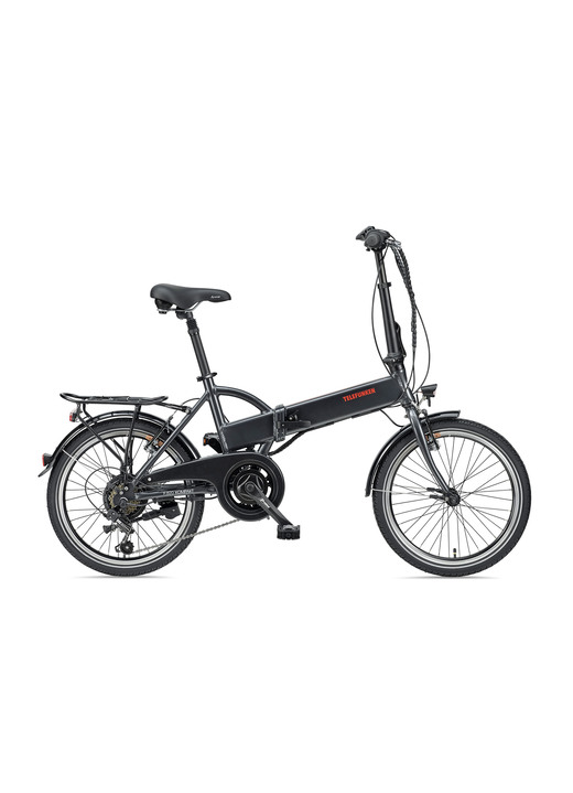 Elektromobilität - Falt-E-Bike Kompakt von TELEFUNKEN , in Farbe SCHWARZ Ansicht 1