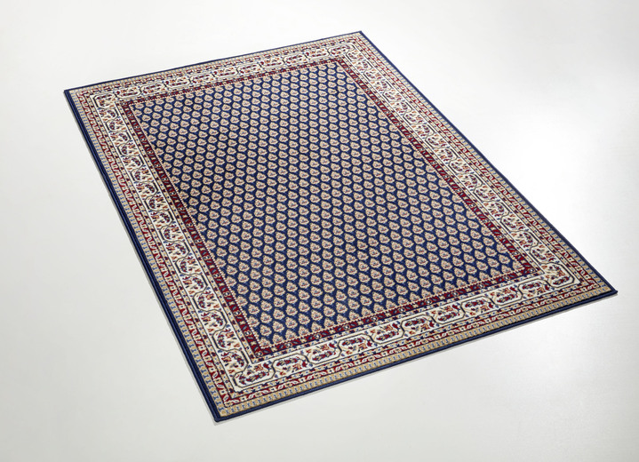 Klassisch - Brücken/Teppiche und Bettumrandungen mit Mir-Muster, in Größe 105 (Brücke,60x110 cm) bis 309 (2 Vorleger, 60x110 cm und 1 Läufer, 60x320 cm), in Farbe BLAU Ansicht 1