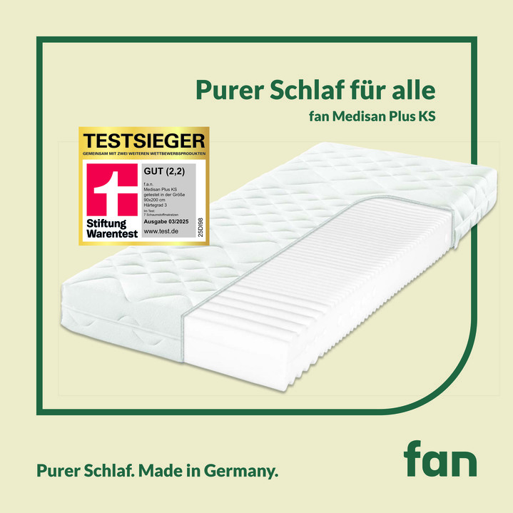 Matratzen & Bettrahmen - 7-Zonen-Kaltschaumkern-Matratze „fan Medisan Plus KS“, in Größe 130 (80/200 cm) bis 138 (180/200 cm), in Farbe  Ansicht 1