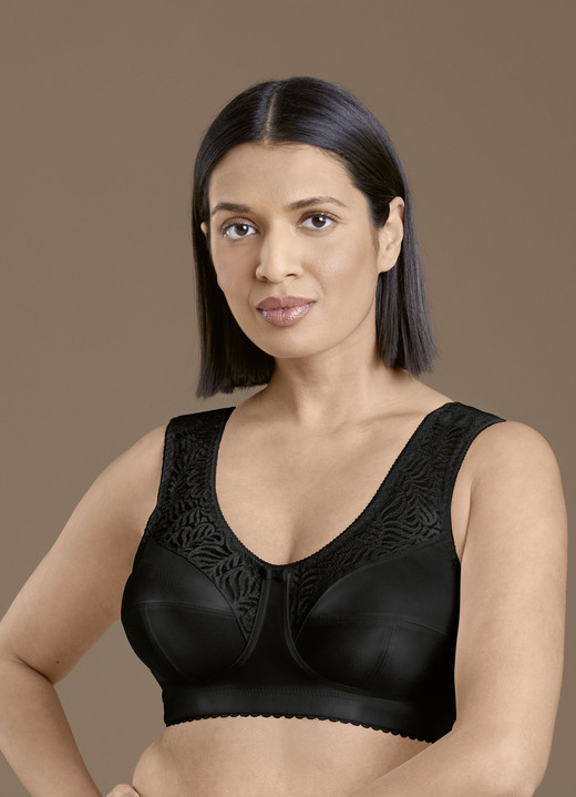 BHs - Anita Entlastungs-BH mit Spitzeneinsätzen, in Größe 080 bis 115, in Cup C, in Farbe SCHWARZ Ansicht 1