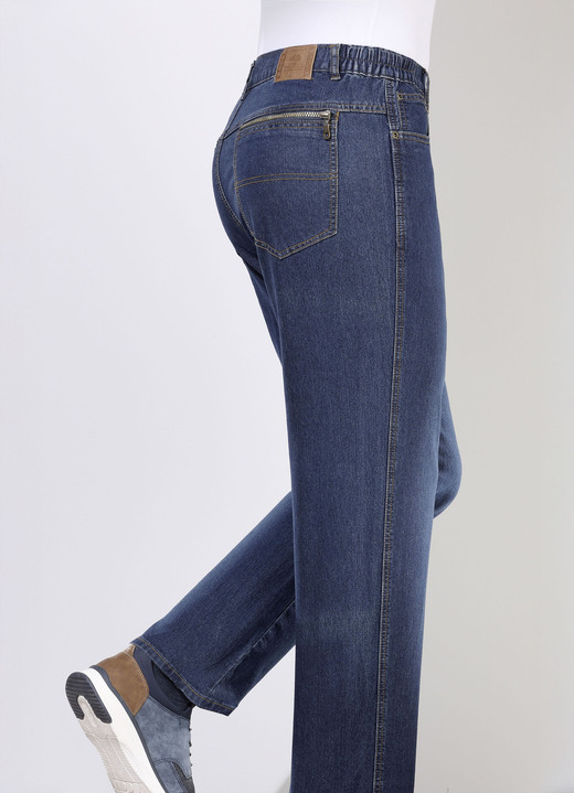 Hosen - Jeans mit Dehnbundeinsätzen in 3 Farben, in Größe 024 bis 062, in Farbe JEANSBLAU Ansicht 1