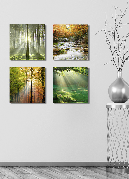 Landschaft - Bilder-Set, 4-teilig, mit Waldmotiven, in Farbe  Ansicht 1
