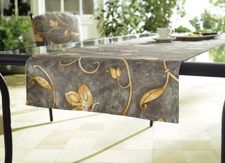 Gartentischdecken - Dicht gewebte Tischwäsche Made in Germany, in Farbe VALETTA, in Ausführung Tischläufer, L160xB50 cm Ansicht 1