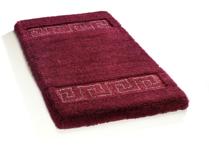 Badgarnituren - Luxus-Badgarnituren aus dem Hause RHOMTUFT, in Größe 100 (Vorleger halbrund, 50/ 80 cm) bis 112 (WC-Deckelbezug 45/ 50 cm), in Farbe BORDEAUX-GOLD Ansicht 1