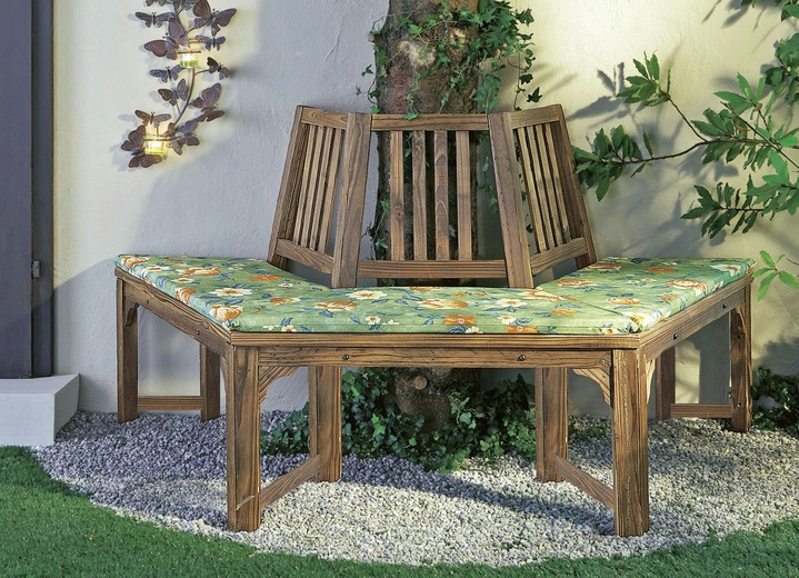 Gartenmöbel - Baumbank aus massivem Nadelholz, in Farbe BRAUN, in Ausführung Baumbank, halbrund