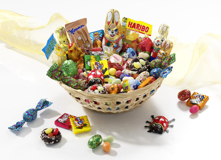Osterleckereien - Prall gefüllter Osterkorb für Kinder, in Farbe