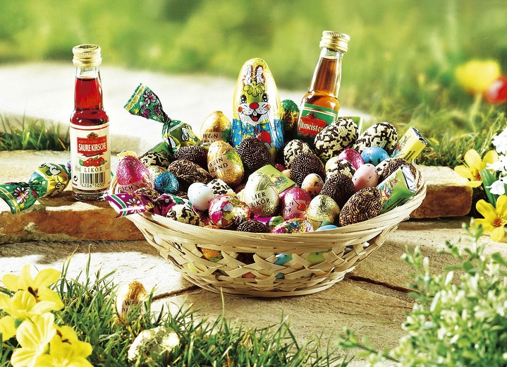 Osterleckereien - Beschwipster Osterkorb für Erwachsene, in Farbe