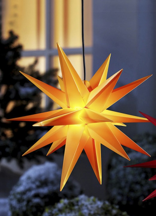 Außendekorationen - Beleuchteter Weihnachtsstern mit Timer, in Farbe GELB Ansicht 1