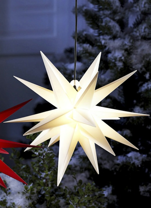 Außendekorationen - Beleuchteter Weihnachtsstern mit Timer, in Farbe WEISS Ansicht 1