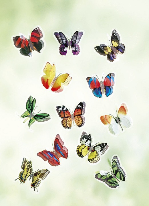 Wohnaccessoires - 3D-Fenster-Schmetterlinge, 12er-Set, in Farbe
