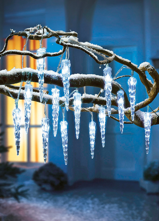 - LED-Eiszapfen-Lichterkette, in Farbe KLAR, in Ausführung 20 LEDs Ansicht 1