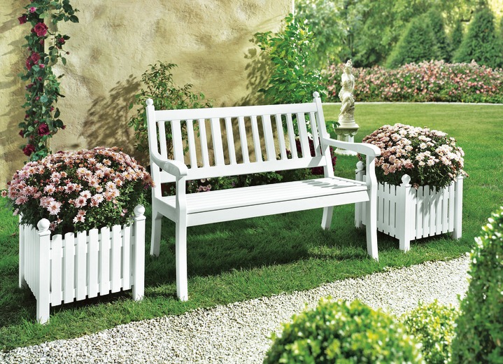 Gartenmöbel - Stilvolle Bänke für anspruchsvolle Genießer , in Farbe WEISS, in Ausführung 2 Sitzer