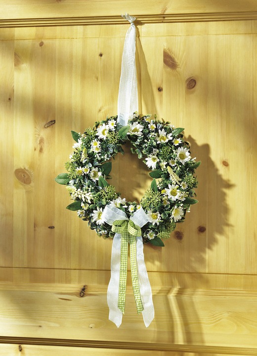 Osterkränze & Gestecke - Wandkranz mit weißen Margeritenblüten, in Farbe WEISS