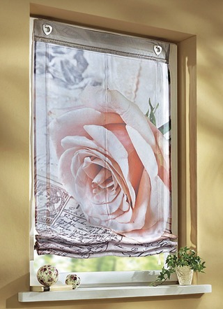 Raffrollo mit Rosen-Motiv