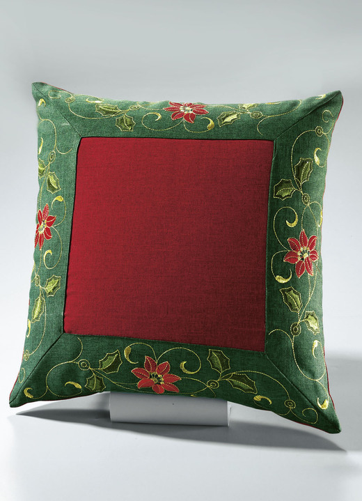 Tischdecken - Traditionelle Tisch- und Raumdekoration mit Ilexzweig-Motiven, in Größe 100 (Platz-Set, 2-teilig, 35/50 cm) bis 404 (Kissenhülle, 40/40 cm), in Farbe ROT-GRÜN-GOLD Ansicht 1