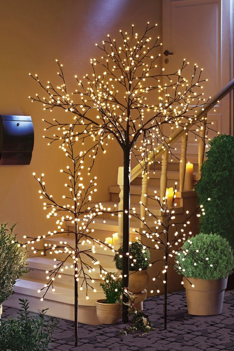 Leuchtende Dekoration - LED-Baum mit LED-Kugeln, in Farbe WARM-WEISS, in Ausführung Höhe 120 cm Ansicht 1