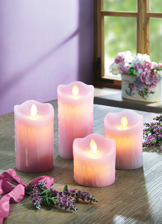 Wohnaccessoires - LED Duftkerzen 4er-Set, in Farbe LILA, in Ausführung 4er-Set lila (Lavendel)